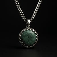 Thumbnail for Kambaba Vision — Jasper Pendant Necklace Silver 950 (2mm) - nativosjewelry