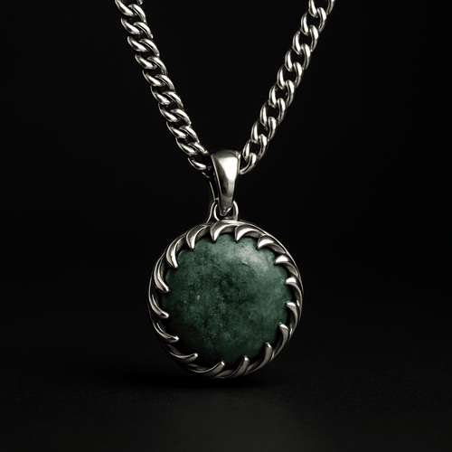 Kambaba Vision — Jasper Pendant Necklace Silver 950 (2mm) - nativosjewelry