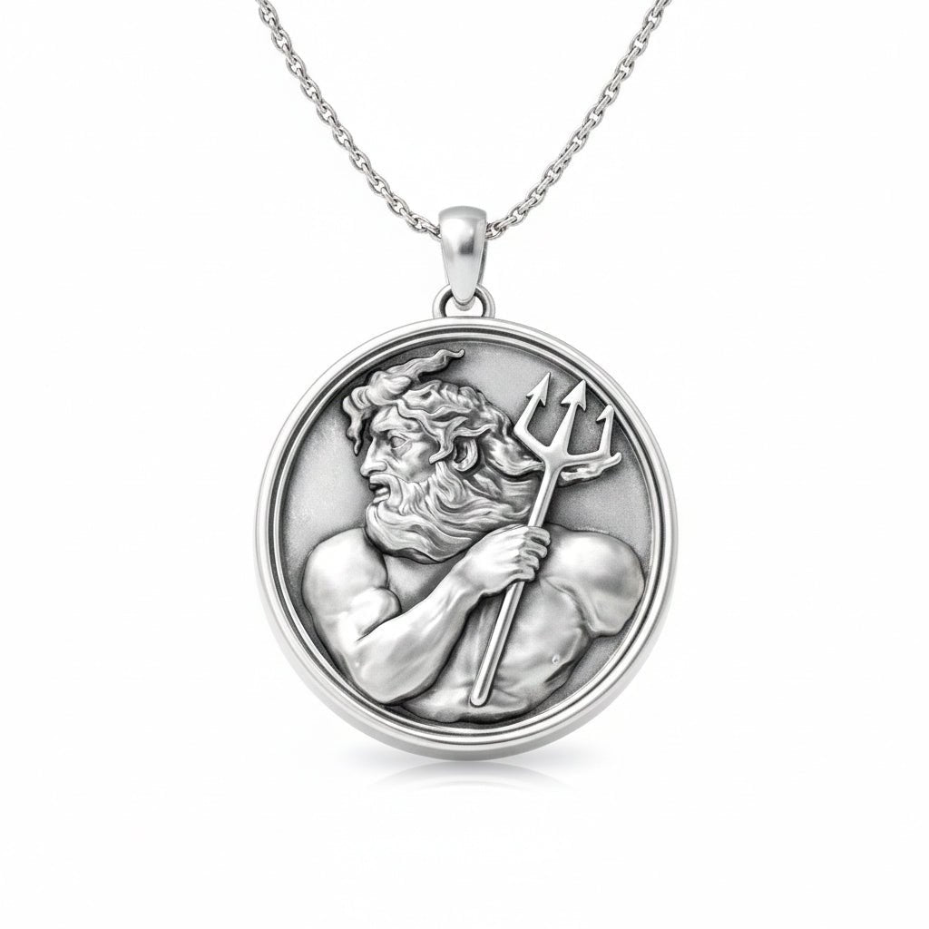 Medallón Poseidón en Plata 950– Dije para Hombre - nativosjewelry