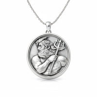 Thumbnail for Medallón Poseidón en Plata 950– Dije para Hombre - nativosjewelry