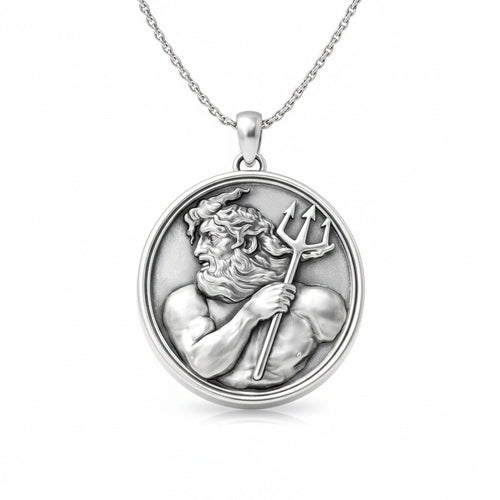 Medallón Poseidón en Plata 950– Dije para Hombre - nativosjewelry