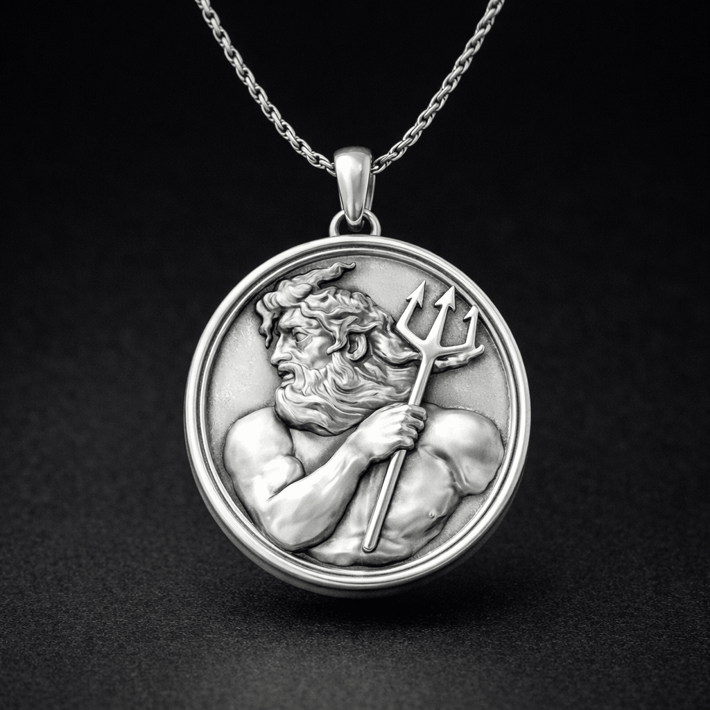 Medallón Poseidón en Plata 950– Dije para Hombre - nativosjewelry