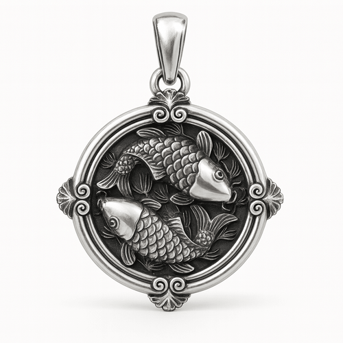 Dije Koi Doble en Plata 950 – 3cm - nativosjewelry
