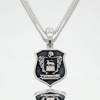Thumbnail for Escudo Herencia 5cm — Family Crest Pendant Silver 950 (Burnished Finish) - nativosjewelry
