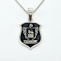 Thumbnail for Escudo Herencia 5cm — Family Crest Pendant Silver 950 (Burnished Finish) - nativosjewelry