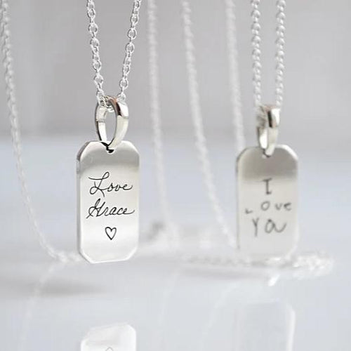 Collar y placa personalizada de Plata 950 - nativosjewelry