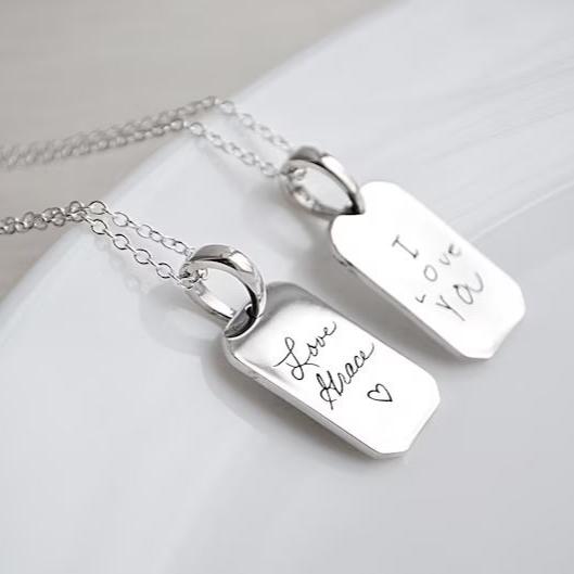 Collar y placa personalizada de Plata 950 - nativosjewelry