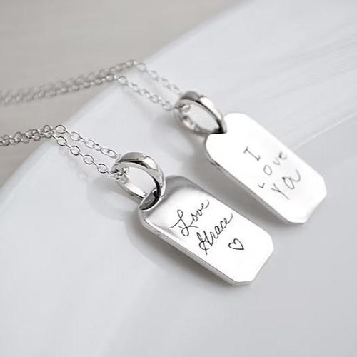 Collar y placa personalizada de Plata 950 - nativosjewelry