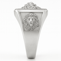 Thumbnail for Anillo León 3 Caras de Plata 950 para Hombre - nativosjewelry