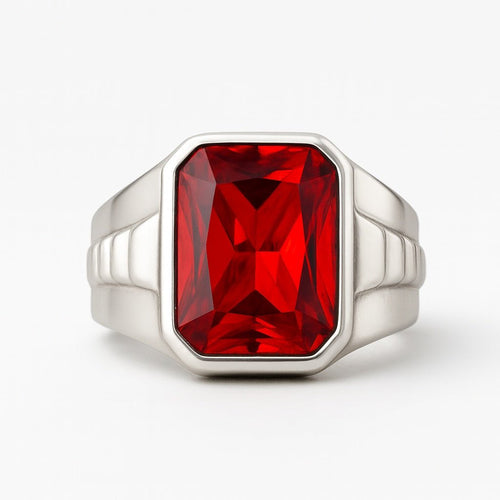 Imperial — Anillo Plata 950 con Circón Rub - nativosjewelry