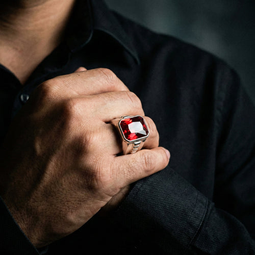 Imperial — Anillo Plata 950 con Circón Rub - nativosjewelry
