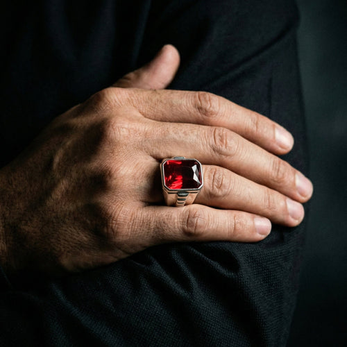 Imperial — Anillo Plata 950 con Circón Rub - nativosjewelry