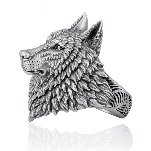 Lobo Predator — Anillo Plata 950 - nativosjewelry