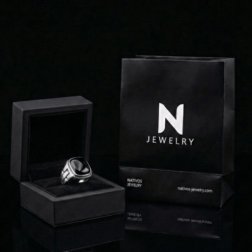 Anillo Ónix — Plata 950 - nativosjewelry