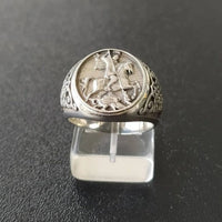 Thumbnail for Caballero San Jorge — Anillo Plata 950 - nativosjewelry