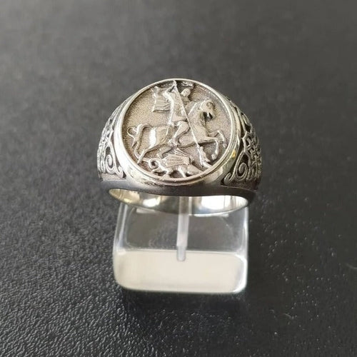 Caballero San Jorge — Anillo Plata 950 - nativosjewelry