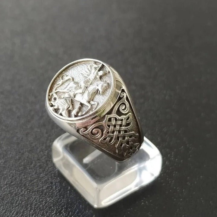 Caballero San Jorge — Anillo Plata 950 - nativosjewelry