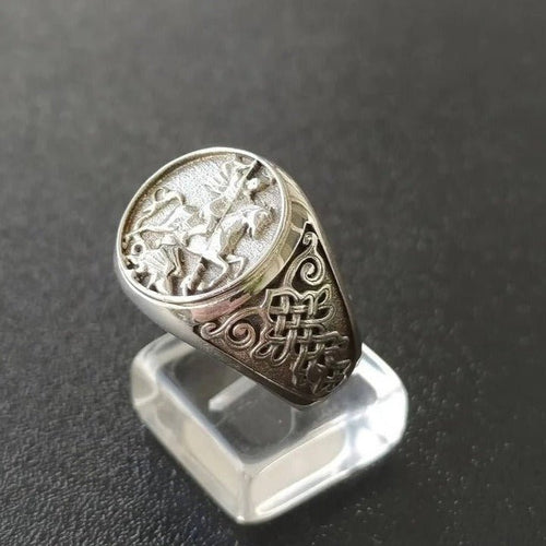 Caballero San Jorge — Anillo Plata 950 - nativosjewelry