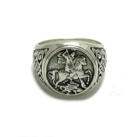 Thumbnail for Caballero San Jorge — Anillo Plata 950 - nativosjewelry