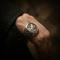 Thumbnail for Caballero San Jorge — Anillo Plata 950 - nativosjewelry