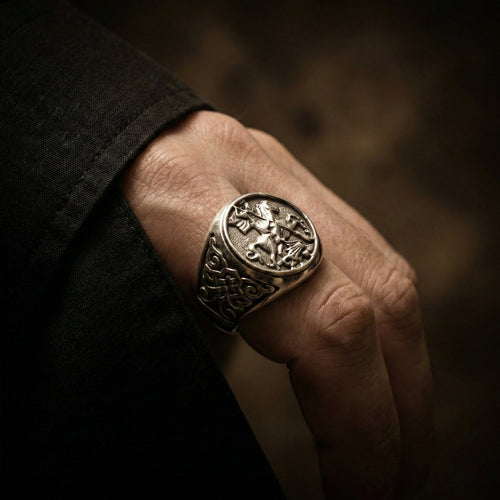 Caballero San Jorge — Anillo Plata 950 - nativosjewelry