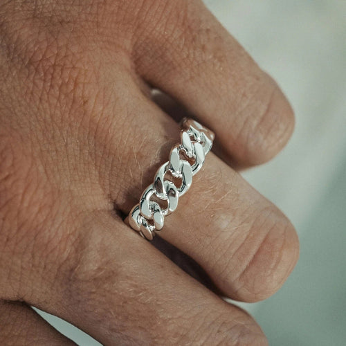 Miami Cuban Link Slim — Anillo Plata 950 - nativosjewelry