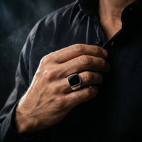 Thumbnail for Ónix Clásico — Anillo Plata 950 - nativosjewelry