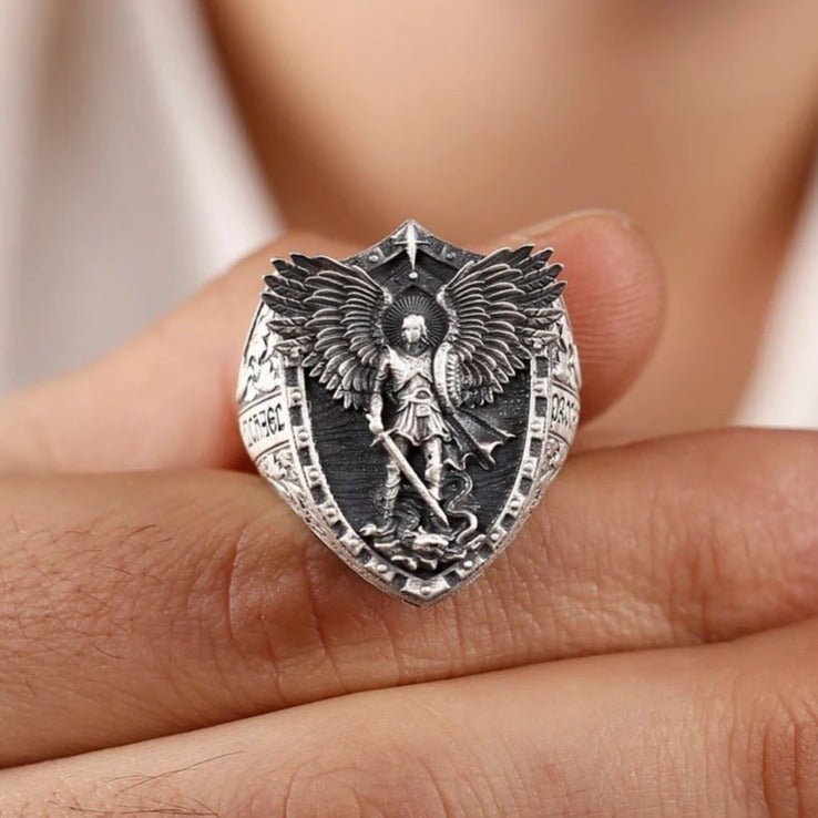 Anillo Arcángel Miguel de Plata 950 – Fe que se Porta - nativosjewelry