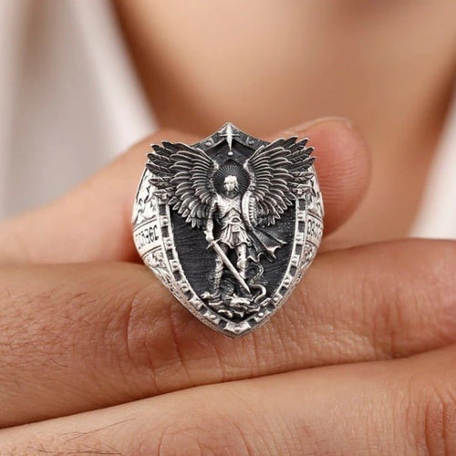 Anillo Arcángel Miguel de Plata 950 – Fe que se Porta - nativosjewelry
