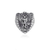 Thumbnail for Anillo Arcángel Miguel de Plata 950 – Fe que se Porta - nativosjewelry