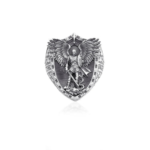 Anillo Arcángel Miguel de Plata 950 – Fe que se Porta - nativosjewelry