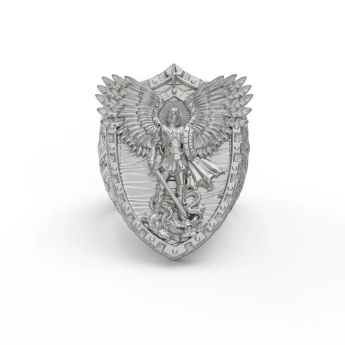 Anillo Arcángel Miguel de Plata 950 – Fe que se Porta - nativosjewelry