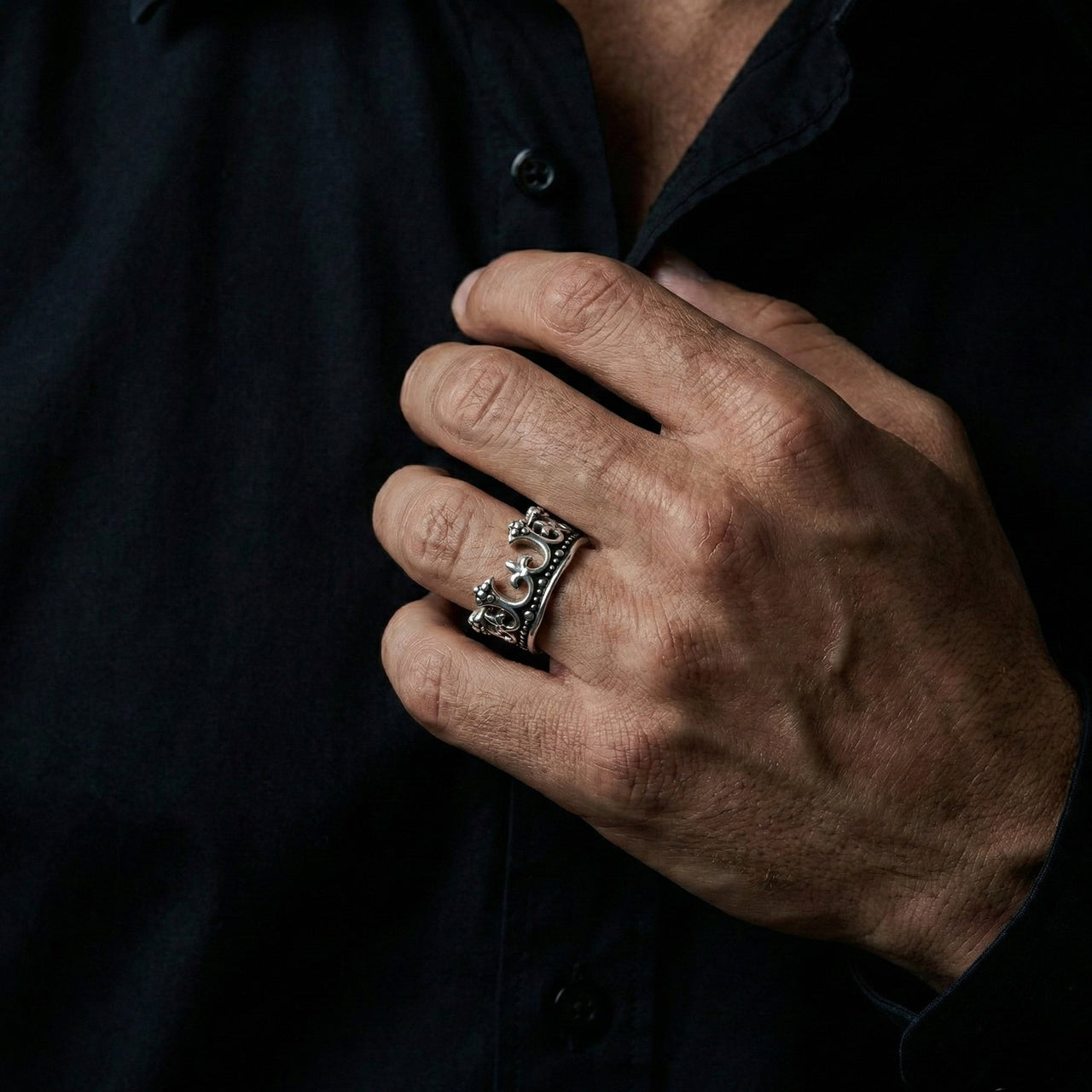 Royal Crown — Anillo Plata 950 - nativosjewelry