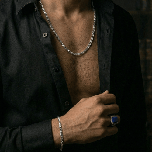 SET COMPLETO - Lomo de Corvina + Anillo Lapislázuli — Plata 950 - nativosjewelry