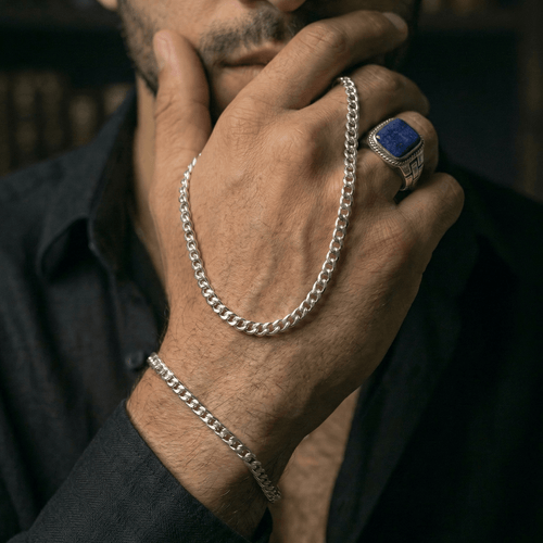 SET COMPLETO - Lomo de Corvina + Anillo Lapislázuli — Plata 950 - nativosjewelry