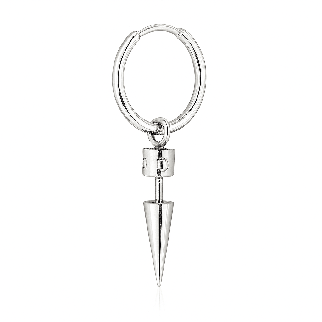 Arete de Plata 950 con Dije Púa – Estilo Masculino Moderno - nativosjewelry