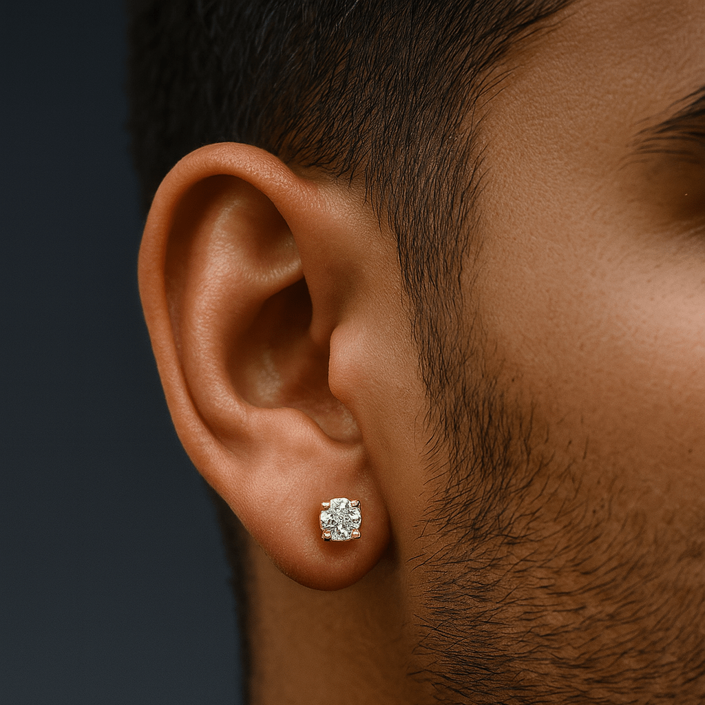 Arete Solitario en Oro 18K con Circón Premium - nativosjewelry