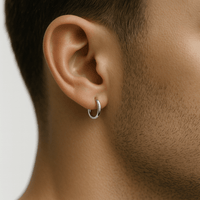 Thumbnail for Aro de Plata 950 Brillante – Hoop Minimalista (Ø 12 mm) - nativosjewelry