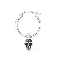Thumbnail for Aro Skull en Plata 950 – Hoop con dije calavera - nativosjewelry