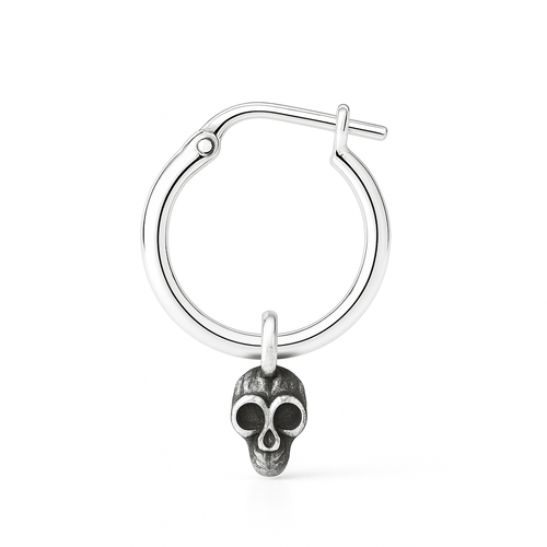 Aro Skull en Plata 950 – Hoop con dije calavera - nativosjewelry