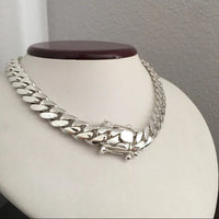 Thumbnail for Cadena Cubana de Plata ley 999 12mm 45cm - nativosjewelry