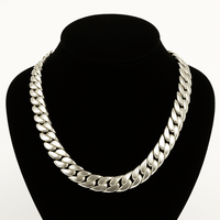 Thumbnail for Cadena Cubana de Plata ley 999 260gr 13mm 50cm - nativosjewelry