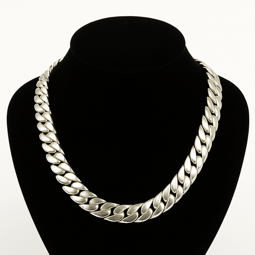 Cadena Cubana de Plata ley 999 260gr 13mm 50cm - nativosjewelry