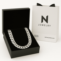 Thumbnail for Cadena Cubana de Plata ley 999 260gr 13mm 50cm - nativosjewelry