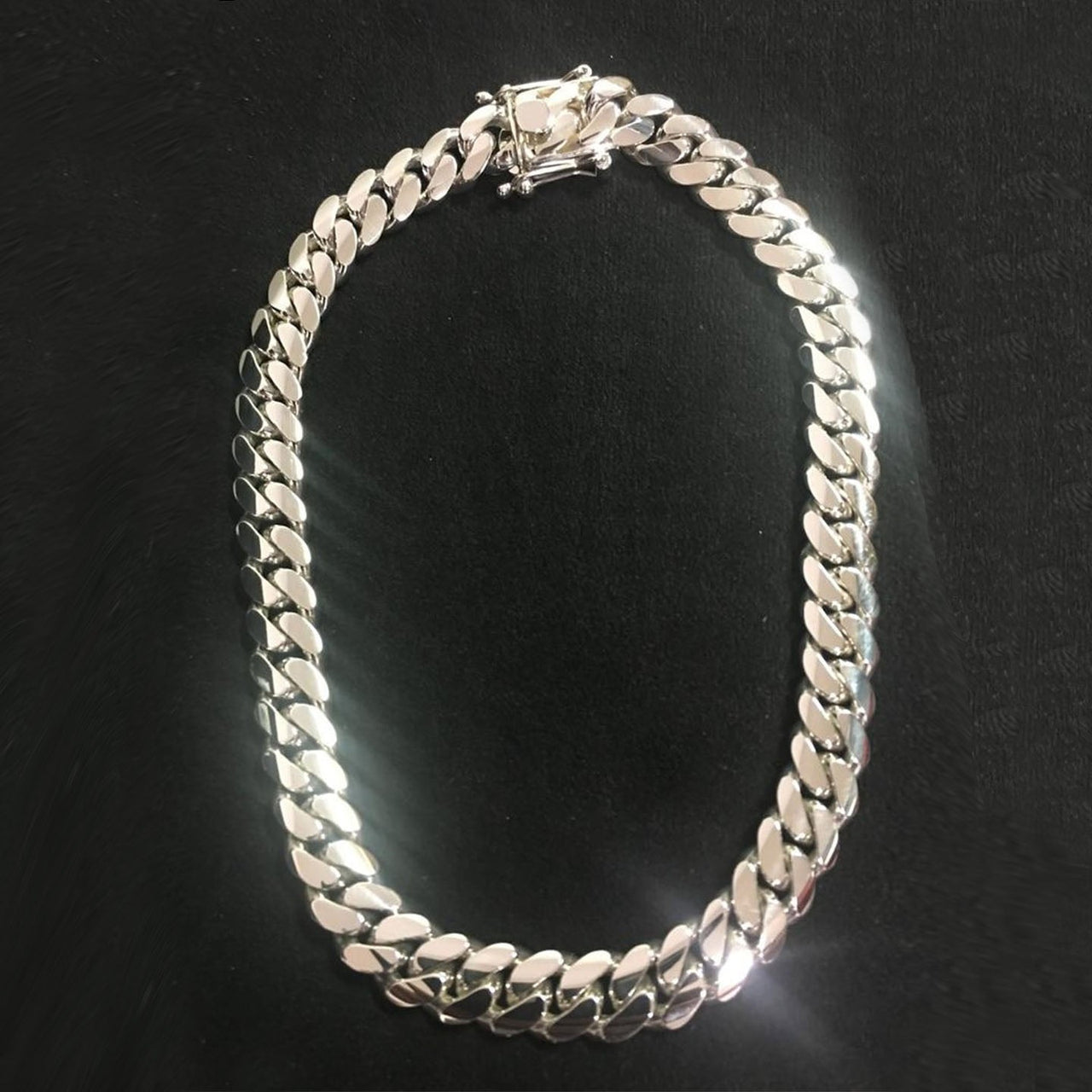 Cadena Cubana de Plata ley 999 260gr 13mm 50cm - nativosjewelry