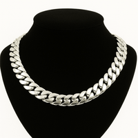 Thumbnail for Cadena Cubana de Plata ley 999 260gr 13mm 50cm - nativosjewelry