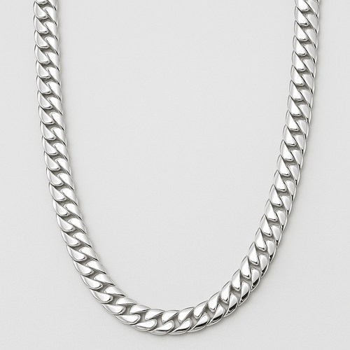 Cadena de Plata ley 950 Cubana 11mm 60cm - nativosjewelry