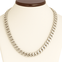 Thumbnail for Cadena Eslabones cubanos 10.5 mm con circón Rubi - Plata 999 - nativosjewelry