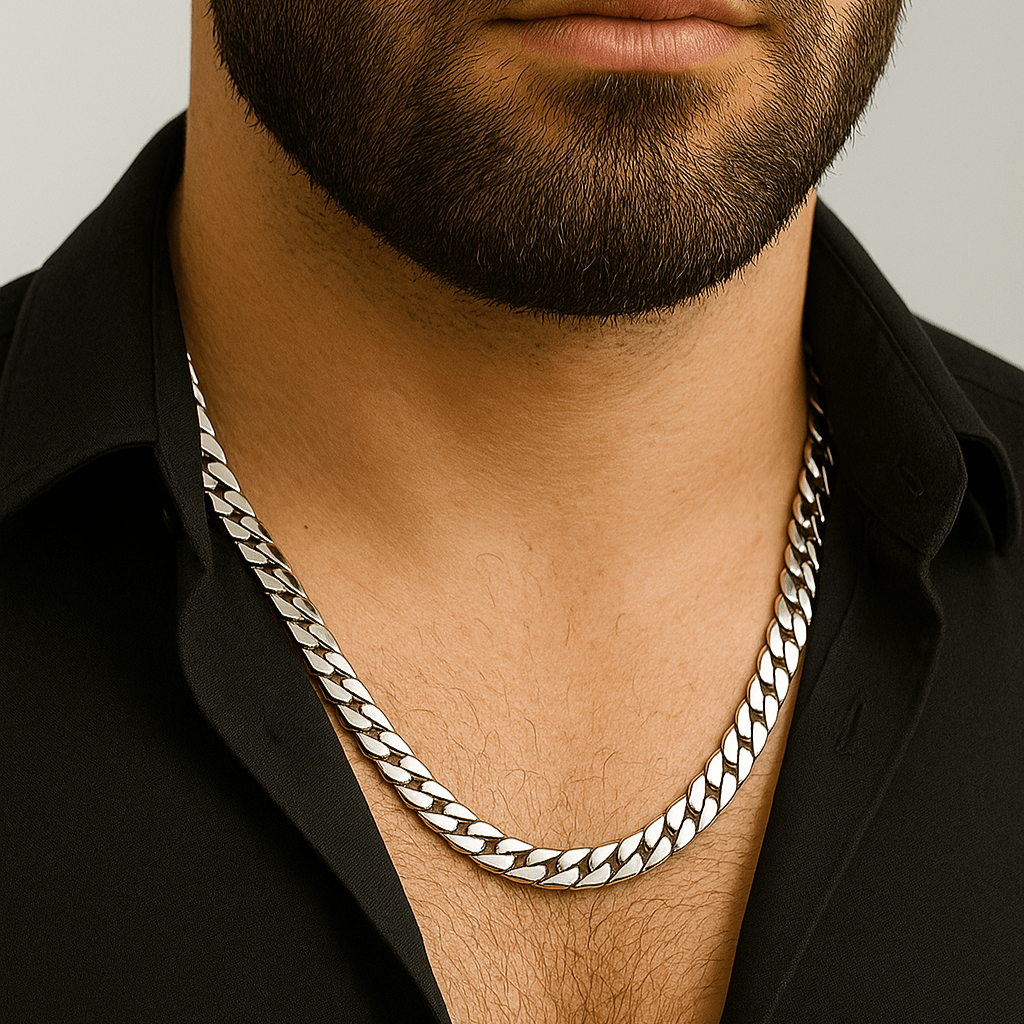 Cadena eslabones cubanos 9mm - Plata 999 - nativosjewelry