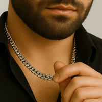 Thumbnail for Cadena eslabones cubanos 9mm - Plata 999 - nativosjewelry